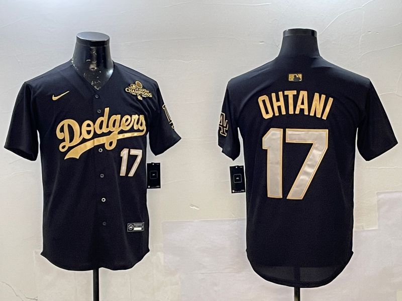 Men Los Angeles Dodgers #17 Ohtani Black Gold Game 2025 Nike MLB Jersey style 02254->los angeles dodgers->MLB Jersey